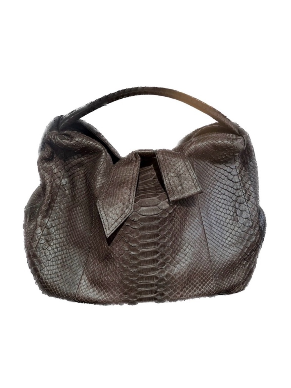 BYRON New York Genuine Python Large Hobo Bag
